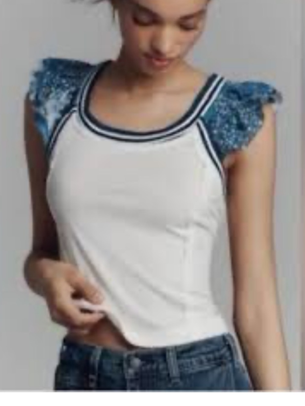 Anthropologie Pilcro Flutter-Sleeve Sport Tank NWT*